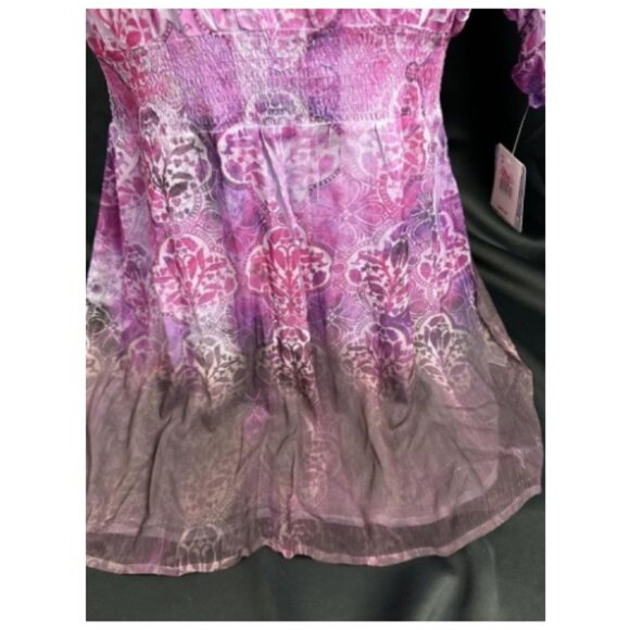 *Unity** Women Multicolor Polyester Scoop Neck 3/4 Sleeve Knee Length Dress M - Picture 6 of 14